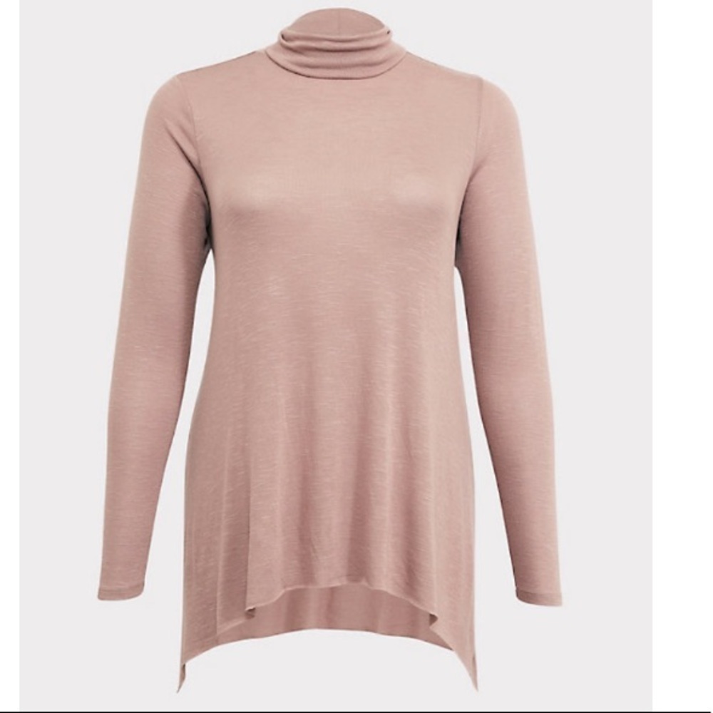 Torrid Cream Hacci Tunic Turtleneck Bounce shirt large relaxed fit new w tags